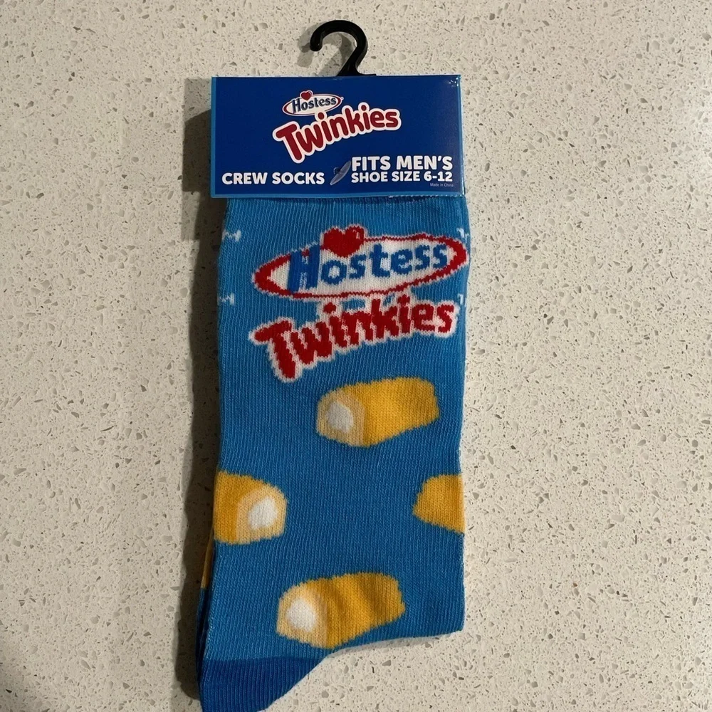 Twinkies Blue Crew Socks for Men shoe size 6-12